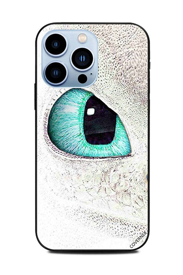 غطاء حماية لهاتف Apple iPhone 13 Pro عين القطة الخضراء