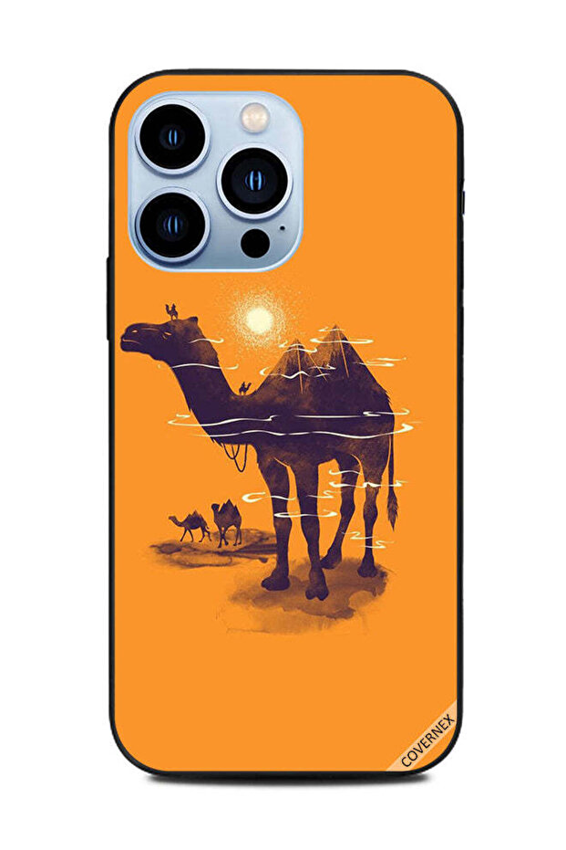 غطاء حماية لهاتف Apple iPhone 13 Pro مصنوع من الكاميل والهرم من الخلف