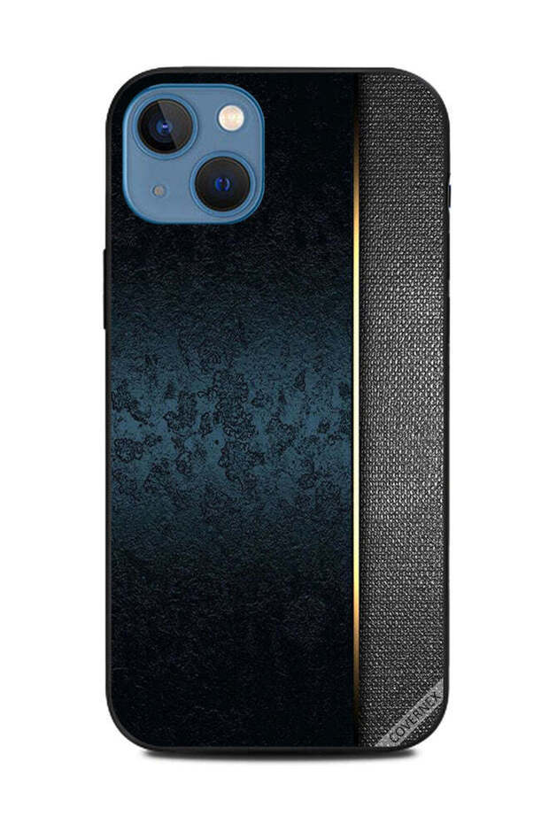 غطاء حماية لهاتف Apple iPhone 13 بنمط جلدي أخضر داكن