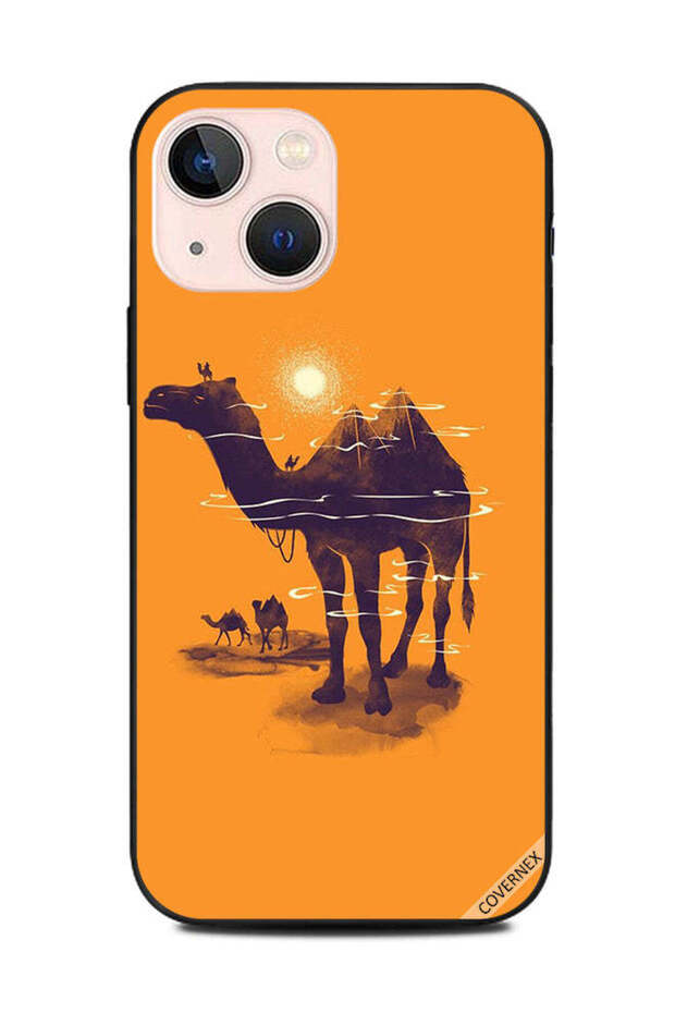 غطاء حماية لهاتف Apple iPhone 13 Mini مصنوع من الكاميل والهرم من الخلف