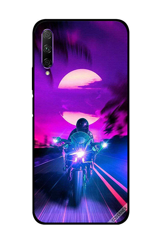 Protective Case Cover For Honor 9X Pro Biker Leaving Moon Behind