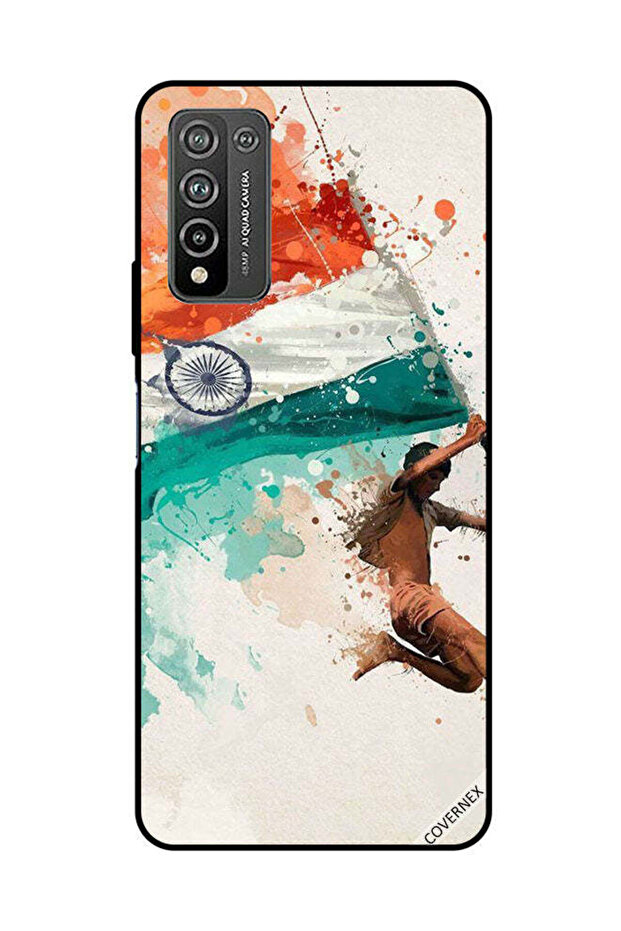 غطاء حماية لهاتف Honor 10X Lite يحمل علم الهند أثناء الطيران
