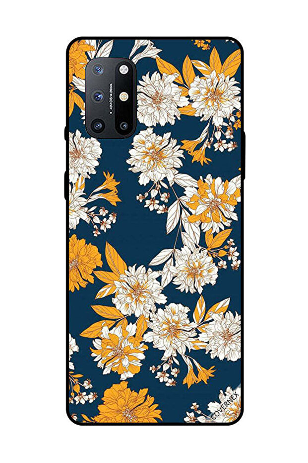 غطاء حماية لهاتف OnePlus 8T بنقشة زهور وأوراق صفراء وبيضاء