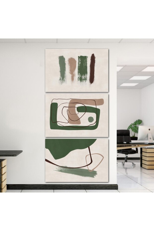 ثلاث لوحات خشبية ام دي اف مقاس 120x60 سم