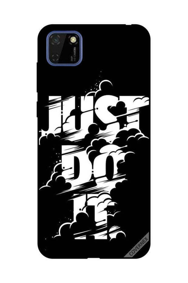 غطاء حماية لهاتف هواوي Y5P - Just Do It - أبيض وأسود