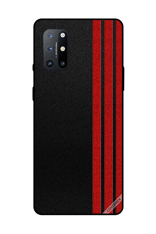 Protective Case Cover For OnePlus 8T Three Red Vertical Strips
