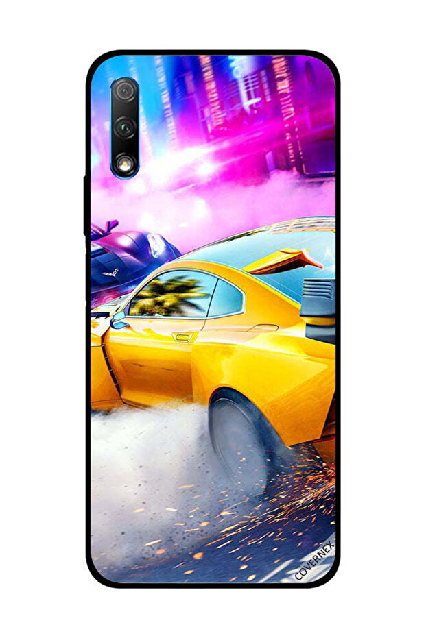 غطاء حماية لهاتف Honor 9X - سيارة صفراء