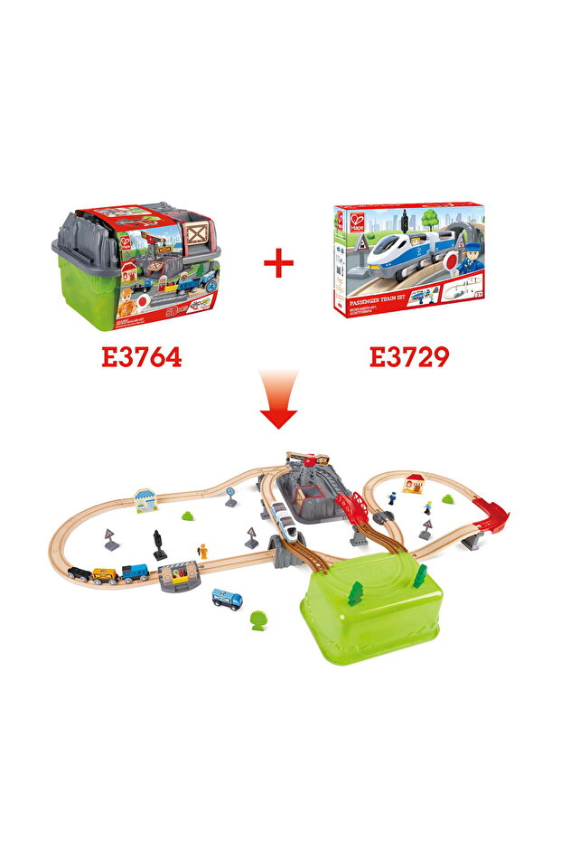 Set tren construcții, Hape, 50 piese, multicolor - 6