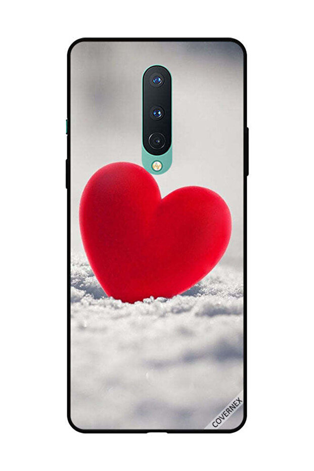 غطاء حماية لهاتف OnePlus 8 بتصميم قلب أحمر جميل