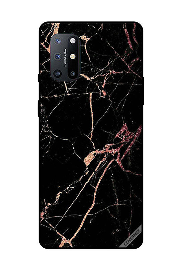 غطاء حماية لهاتف OnePlus 8T بنمط رخامي أسود