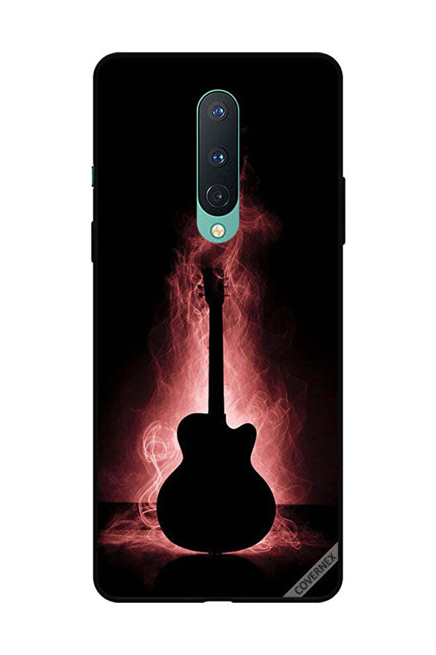 غطاء حماية لهاتف OnePlus 8 بتصميم انعكاس جيتار في الظلام
