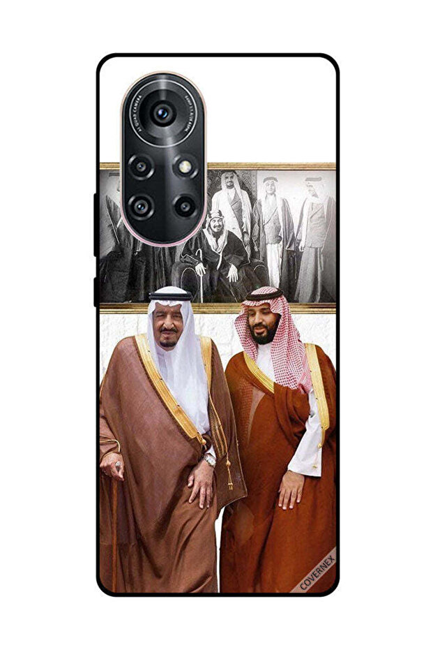 غطاء حماية لهاتف هواوي نوفا 8 برو 5G الملك سلمان ومحمد بن سلمان يتحدثان أثناء المشي