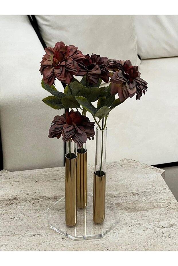 Üçlü Vazo Gold - 1