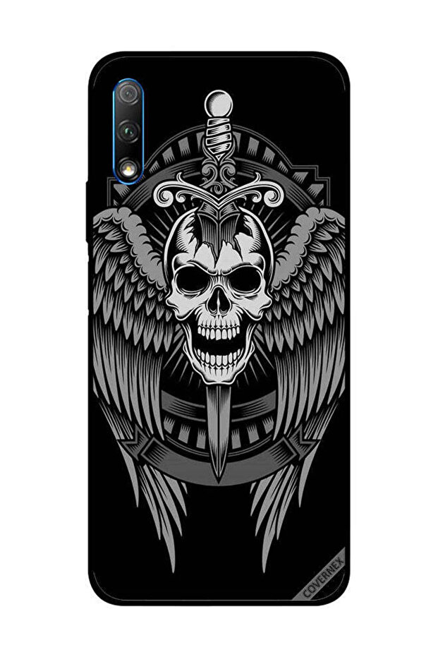 غطاء حماية لهاتف Honor 9X بتصميم جمجمة وأجنحة نسر