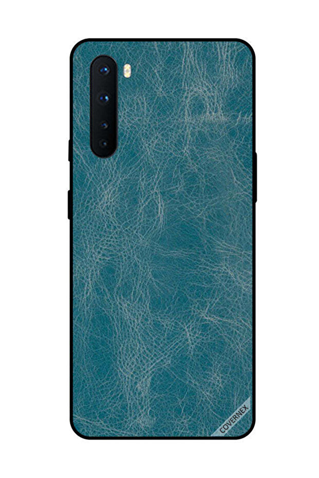 غطاء حماية لهاتف OnePlus Nord بنمط جلدي أزرق