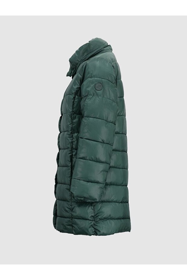 Oversize uzun Yeşil Mont - 6