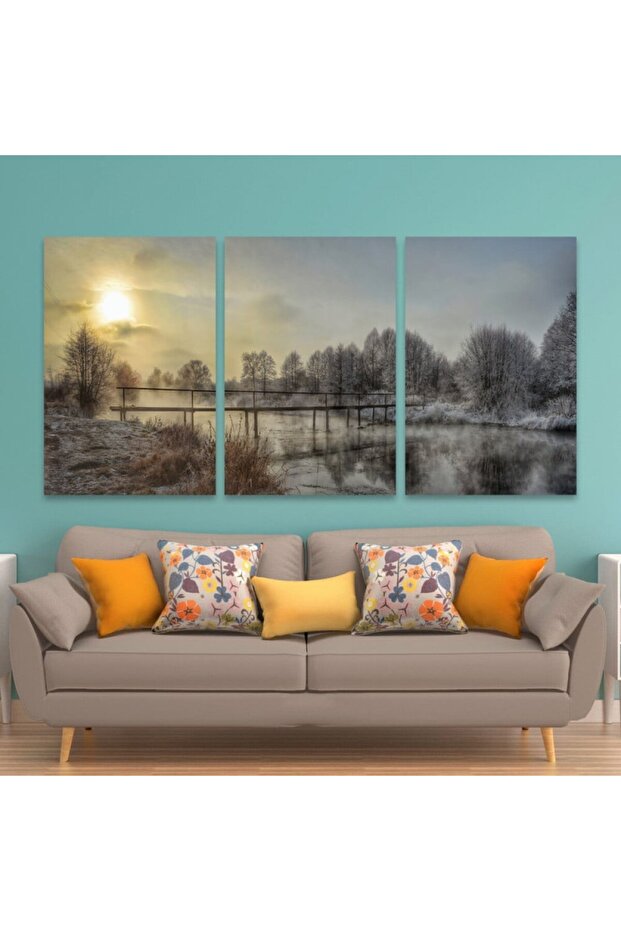 ثلاث لوحات خشبية ام دي اف مقاس 120x60 سم