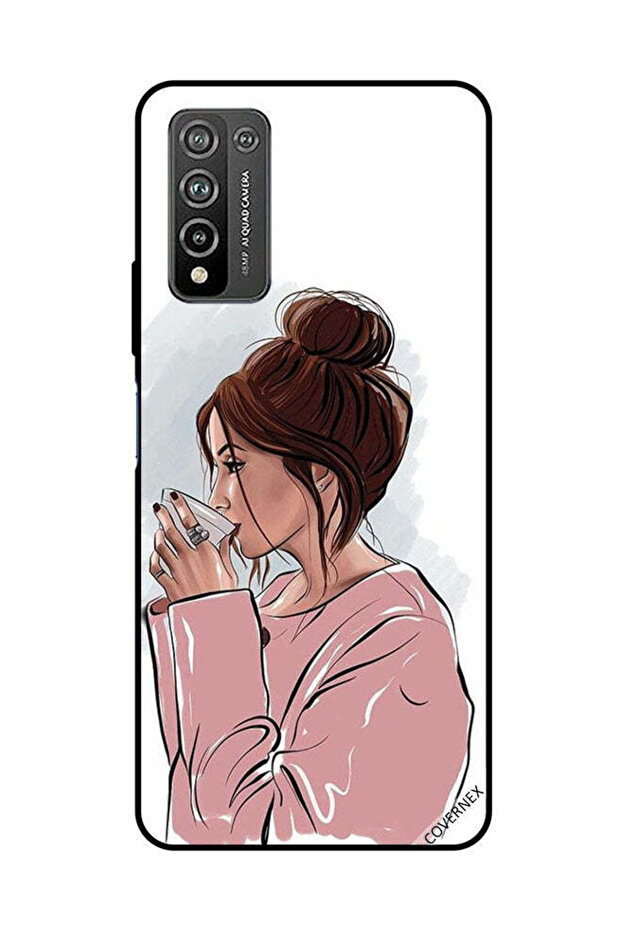 غطاء حماية لهاتف Honor 10X Lite بنمط شرب الشاي