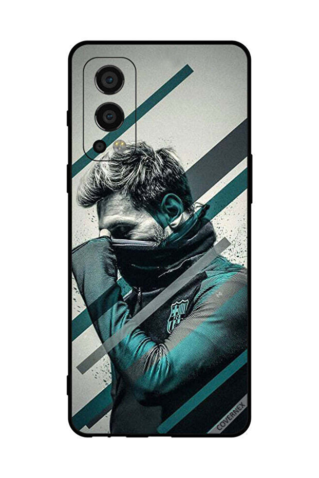 غطاء حماية لهاتف OnePlus Nord 2 5G وجه ميسي المختبئ