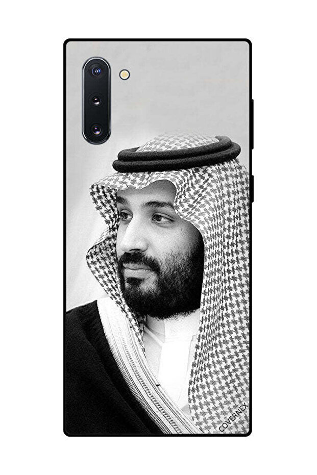 غطاء حماية لهاتف سامسونج جالكسي نوت 10، صورة محمد بن سلمان بالأبيض والأسود