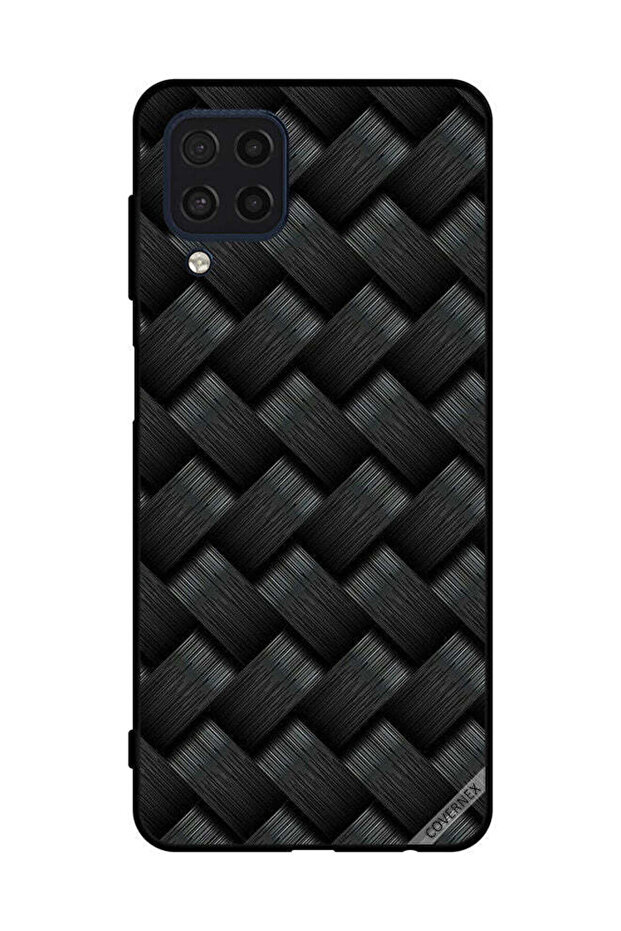 Protective Case Cover For Samsung Galaxy M32 4G Black Strips Pattern