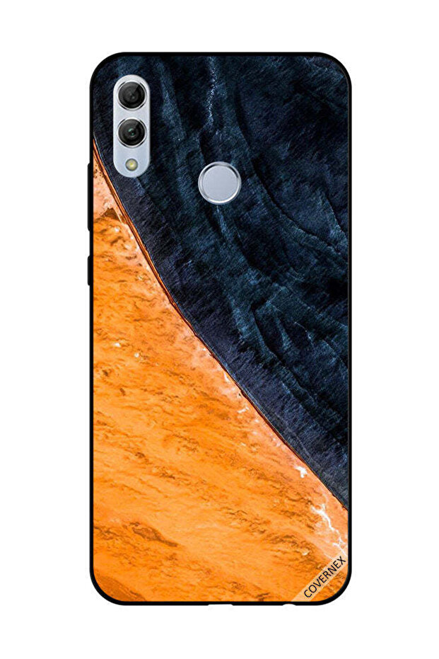غطاء حماية لهاتف Honor 10 Lite بنمط طلاء أصفر وأسود