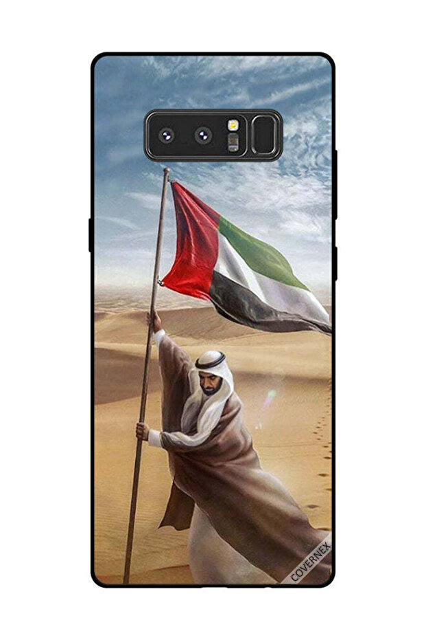 غطاء حماية لهاتف سامسونج جالاكسي نوت 8 - علم الإمارات العربية المتحدة - زايد