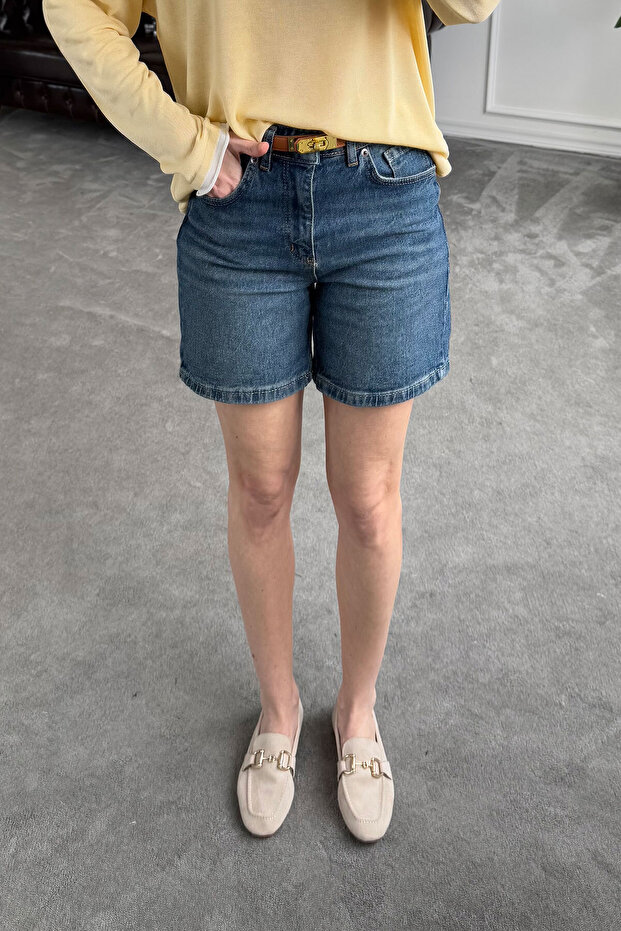 Regular Premium Denim Şort- MAVİ - 1