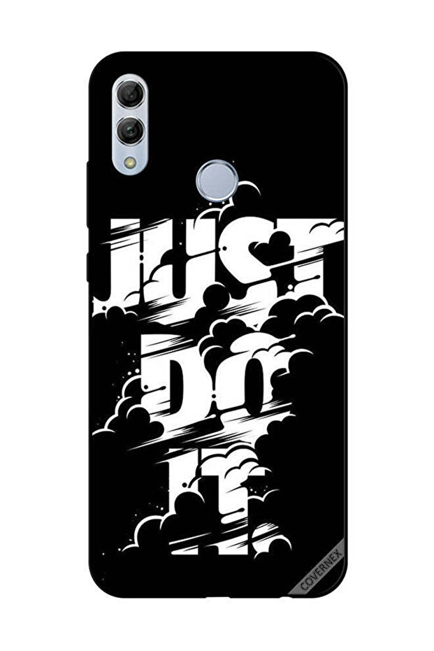 غطاء حماية لهاتف Honor 10 Lite - Just Do It - أبيض وأسود