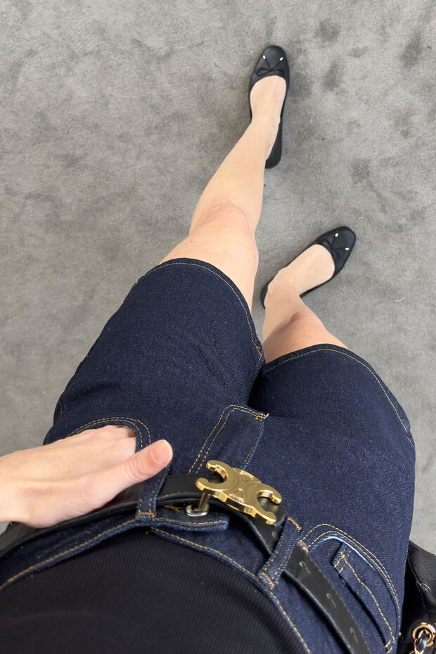 Regular Premium Denim Şort- KOYU LACİVERT - 4