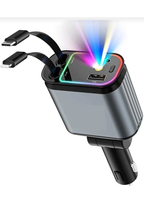 Usb C Type-c Araç Şarj Aleti, 4'ü 1 Arada Hızlı Şarj Araç 66w Araç Usb Çakmaklık Şarj Cihazı - 1