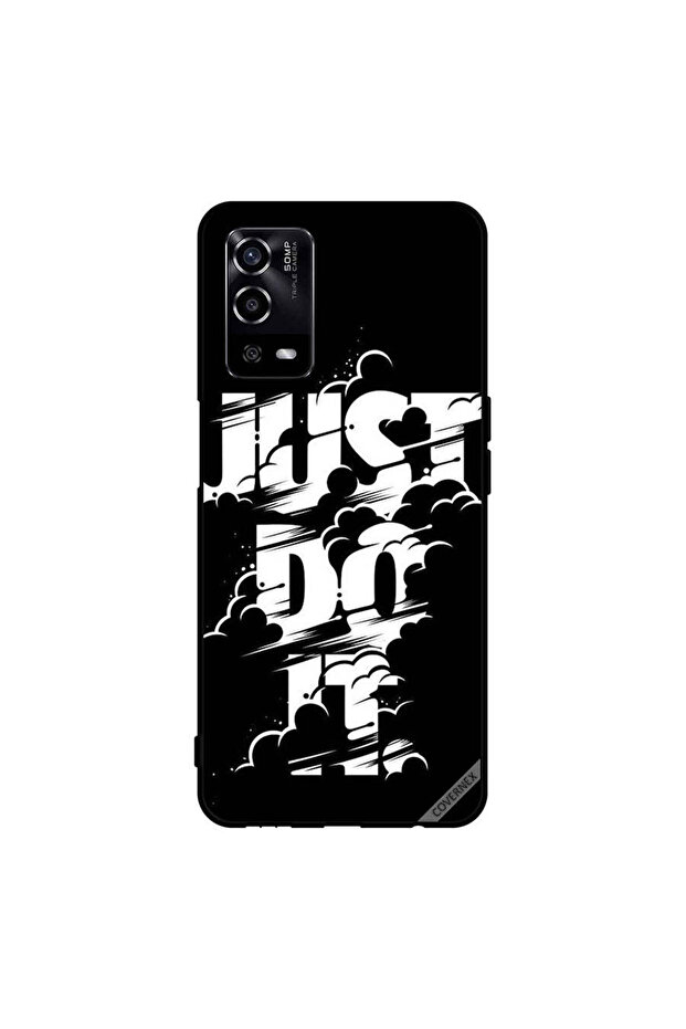 غطاء حماية لهاتف Oppo A55/56 Just Do It أبيض وأسود