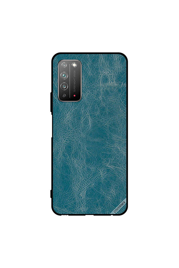 غطاء حماية لهاتف Honor X10 5G بنمط جلدي أزرق