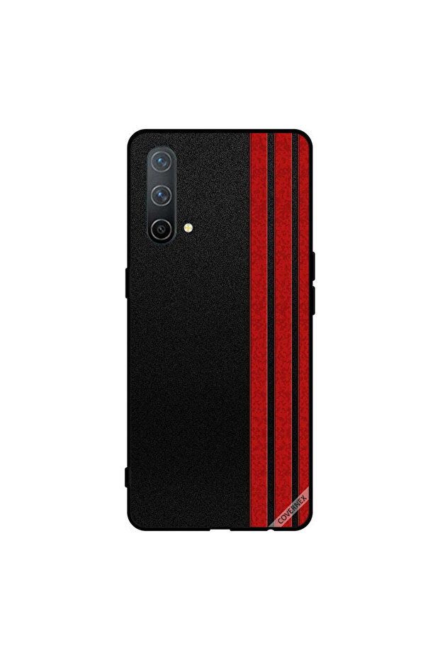 غطاء حماية لهاتف Oneplus Nord CE 5G بثلاثة خطوط عمودية حمراء