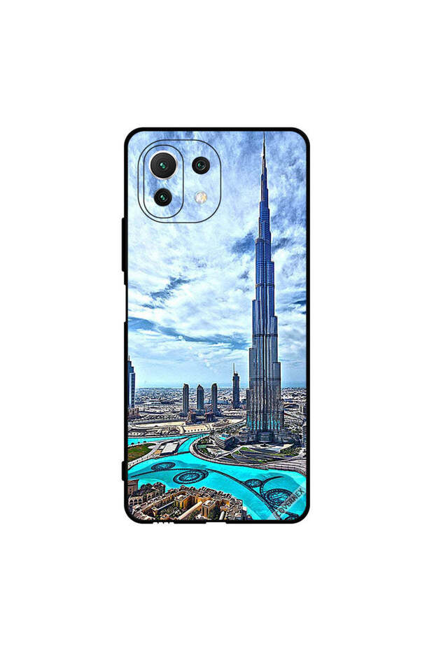 غطاء حماية لهاتف شاومي مي 11 لايت - برج خليفة - غيوم مؤثرة