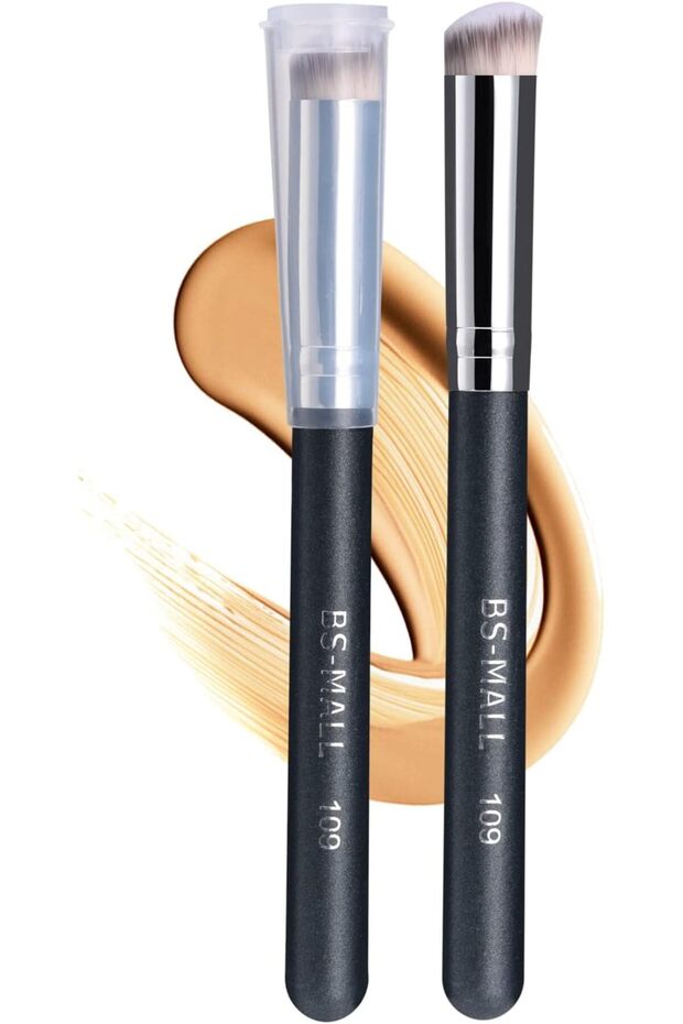 BS-MALL Foundation Concealer Brush Set Synthetic Brush Hair Wooden Handle (Pack of 2)
