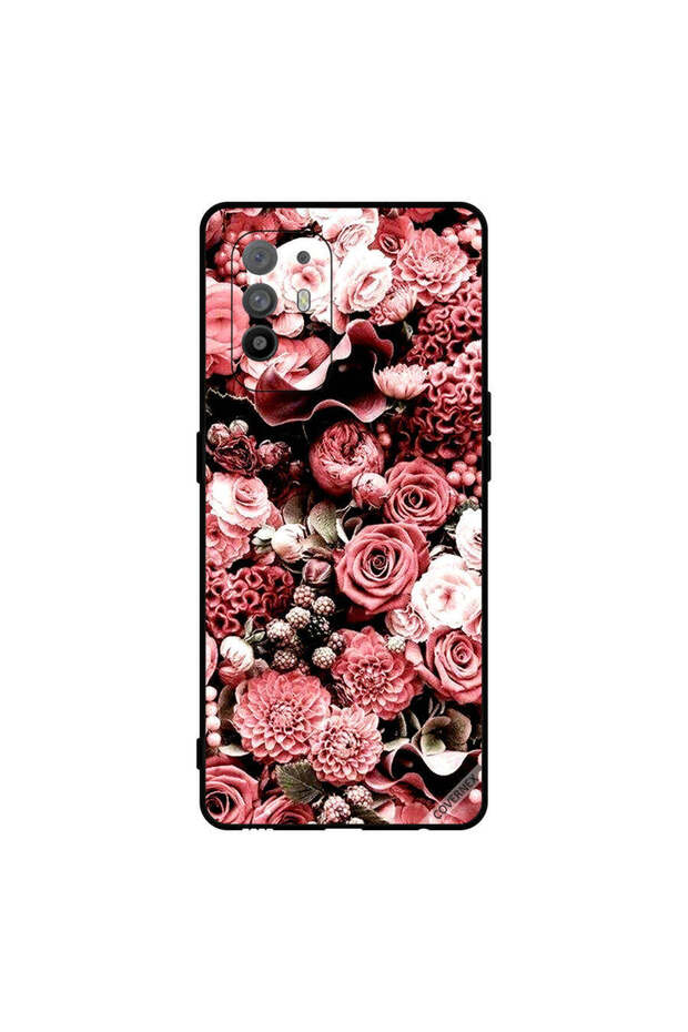 غطاء حماية لهاتف Oppo A95 - لون الخوخ والورود 2