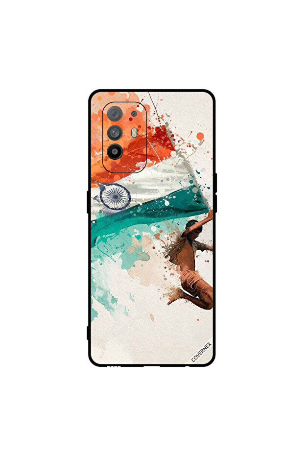غطاء حماية لهاتف Oppo A95 يحمل علم الهند أثناء الطيران