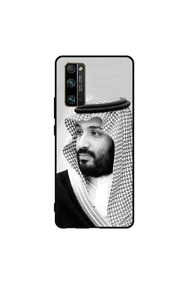 غطاء حماية لهاتف Honor 30 Pro صورة محمد بن سلمان بالأبيض والأسود