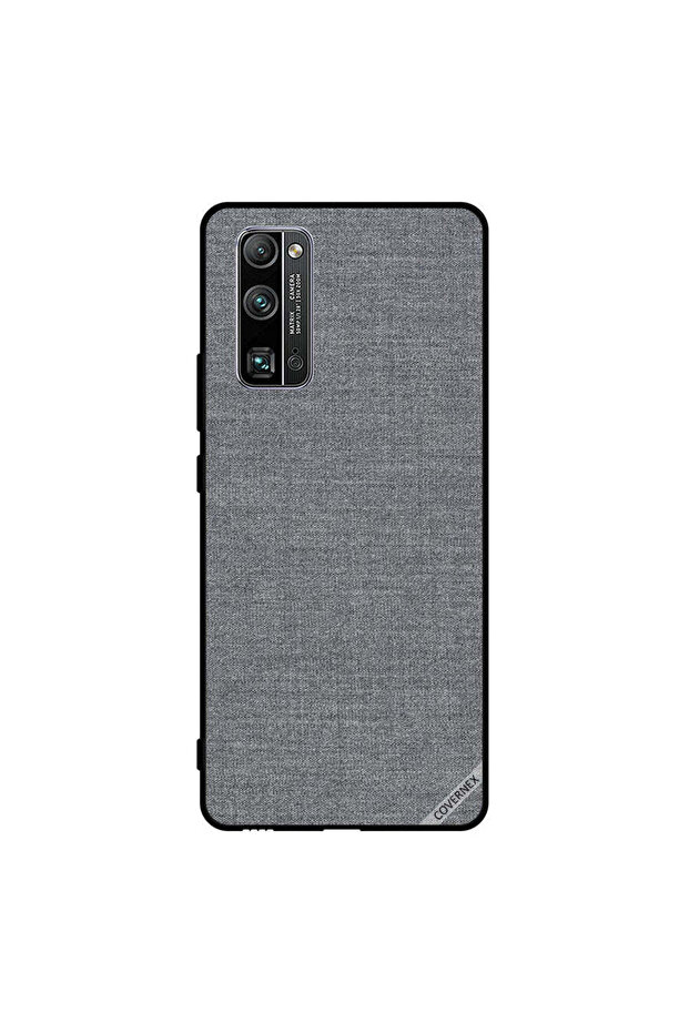 غطاء حماية لهاتف Honor 30 Pro+ بنمط قماش رمادي