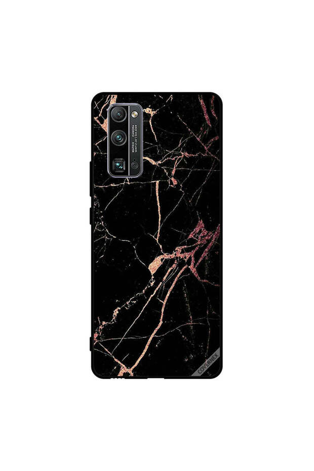 غطاء حماية لهاتف Honor 30 Pro+ بنمط رخامي أسود