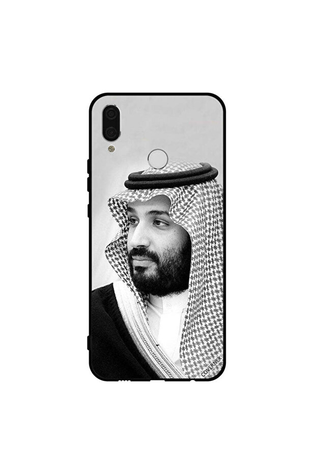 غطاء حماية لهاتف هواوي نوفا 3e صورة محمد بن سلمان بالأبيض والأسود