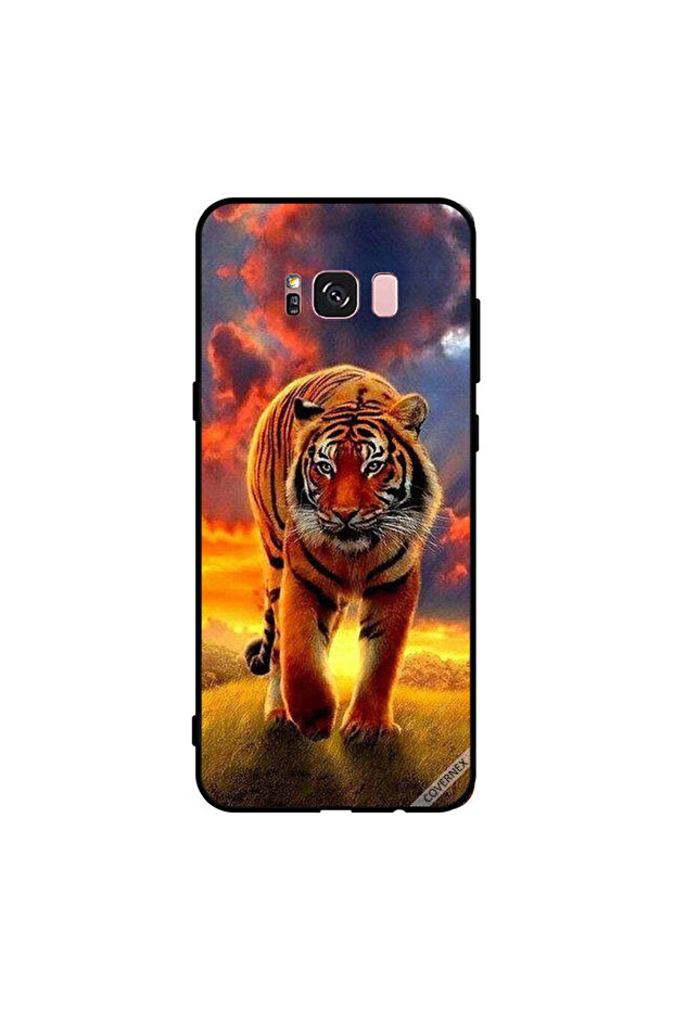 غطاء حماية لهاتف سامسونج جالاكسي S8+ بنقشة جلد النمر