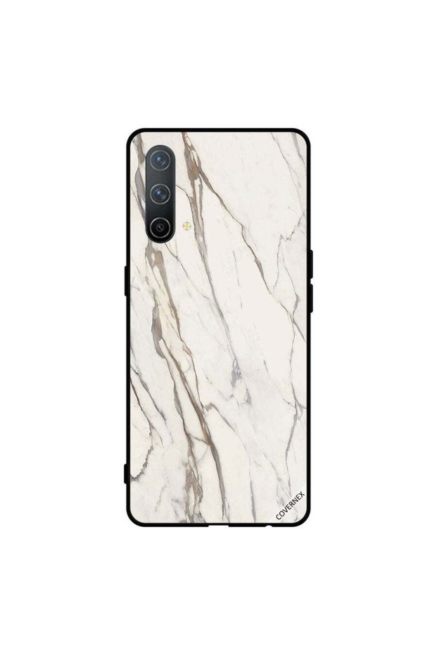 غطاء حماية لهاتف Oneplus Nord CE 5G بنمط رخامي أبيض متشقق
