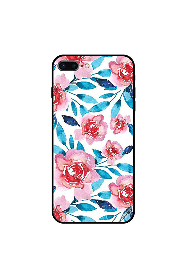 غطاء حماية لهاتف iPhone 7 Plus بنقشة زهور ملونة - 1