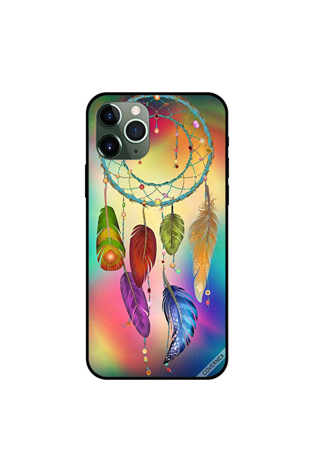 غطاء حماية لجهاز iPhone 11 Pro Max بتصميم ماندالا وريش معلق