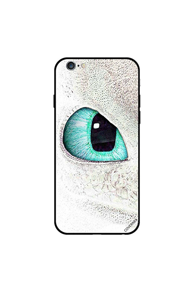 غطاء حماية لجهاز iPhone 6 Plus بتصميم عين القطة باللون الأخضر