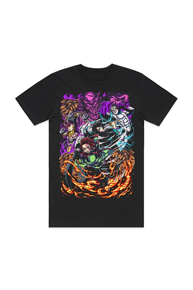 Anime Pattern Unisex Men's T-Shirt Demon Slayer Anime Kamado Tanjiro Nezuko