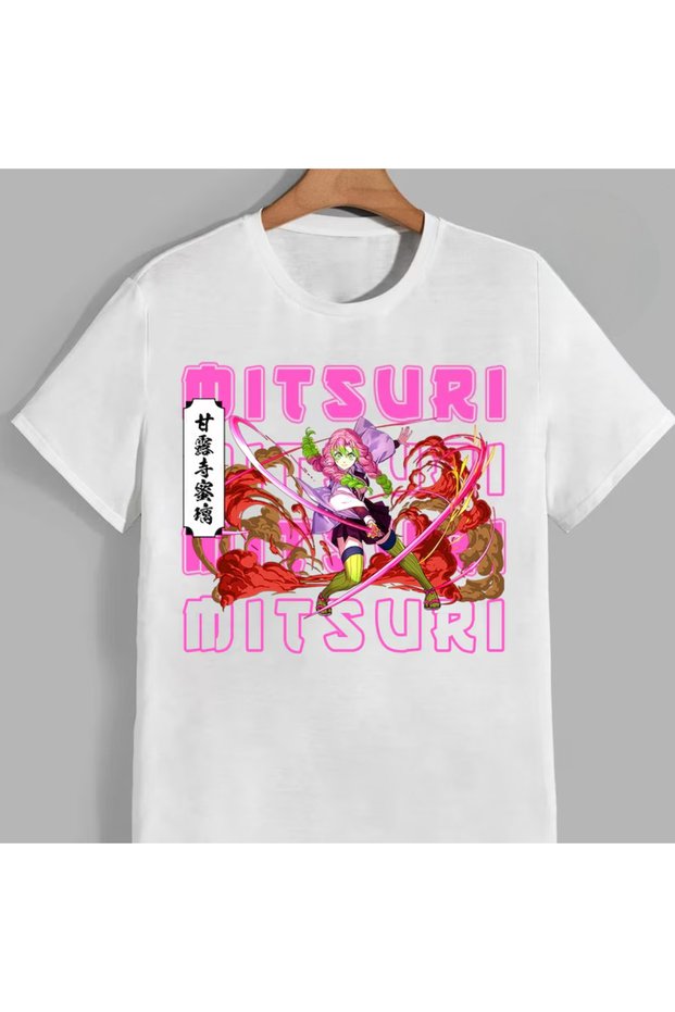 Anime Pattern Unisex Men's T-Shirt Kanroji Mitsuri Demon Slayer