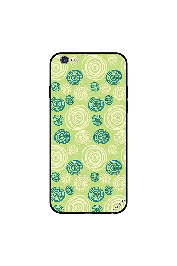 غطاء حماية لجهاز iPhone 6 Plus بنقشة دوائر خضراء - 1